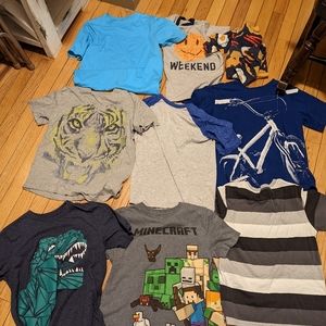 Boys lot of 10/12 shirts and a pair of pj's